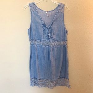 Free People Sleeveless Denim Dress Size S/P